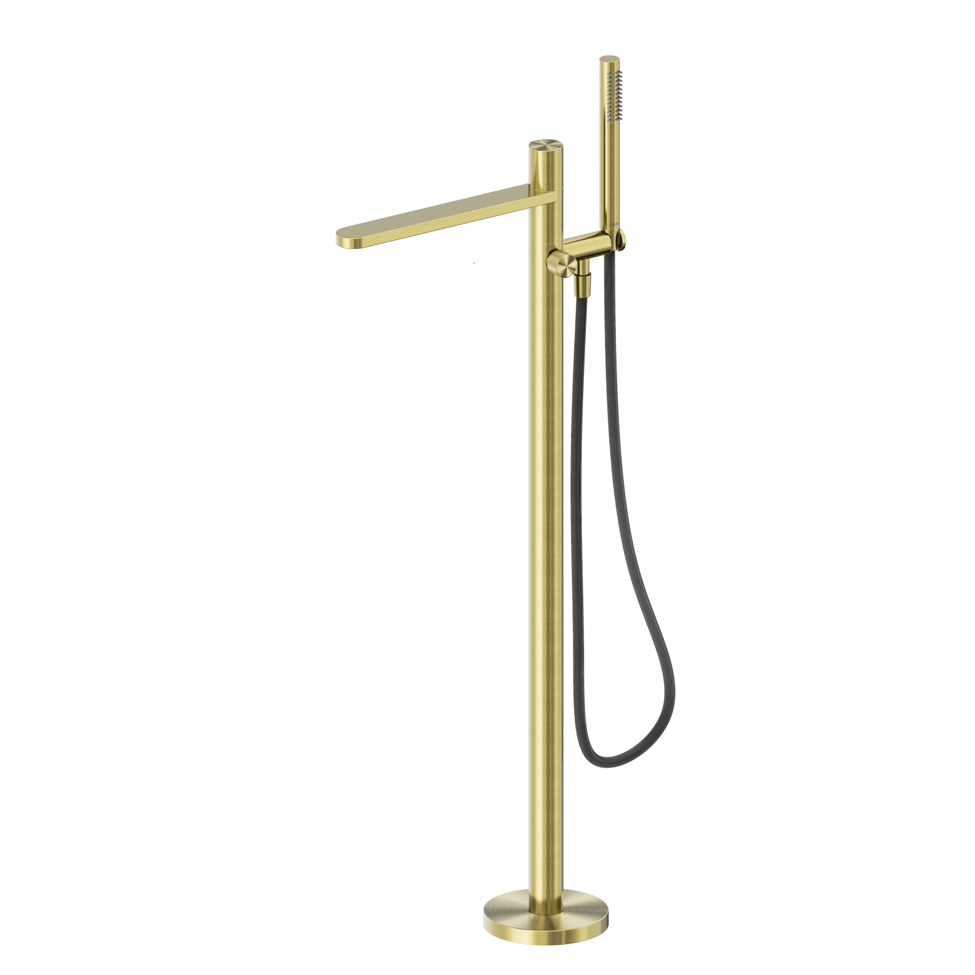 Pure SS316L Progressive Freestanding Bath Mixer With Outdoor Shower Hose Brushed Gold