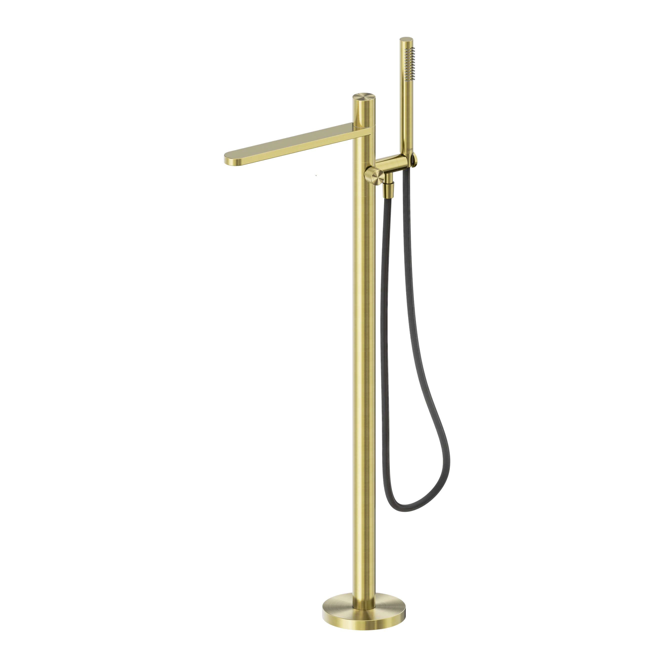 Pure SS316L Progressive Freestanding Bath Mixer With Outdoor Shower Hose Brushed Gold