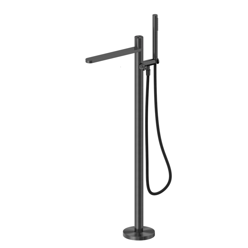Pure SS316L Progressive Freestanding Bath Mixer With Outdoor Shower Hose Graphite