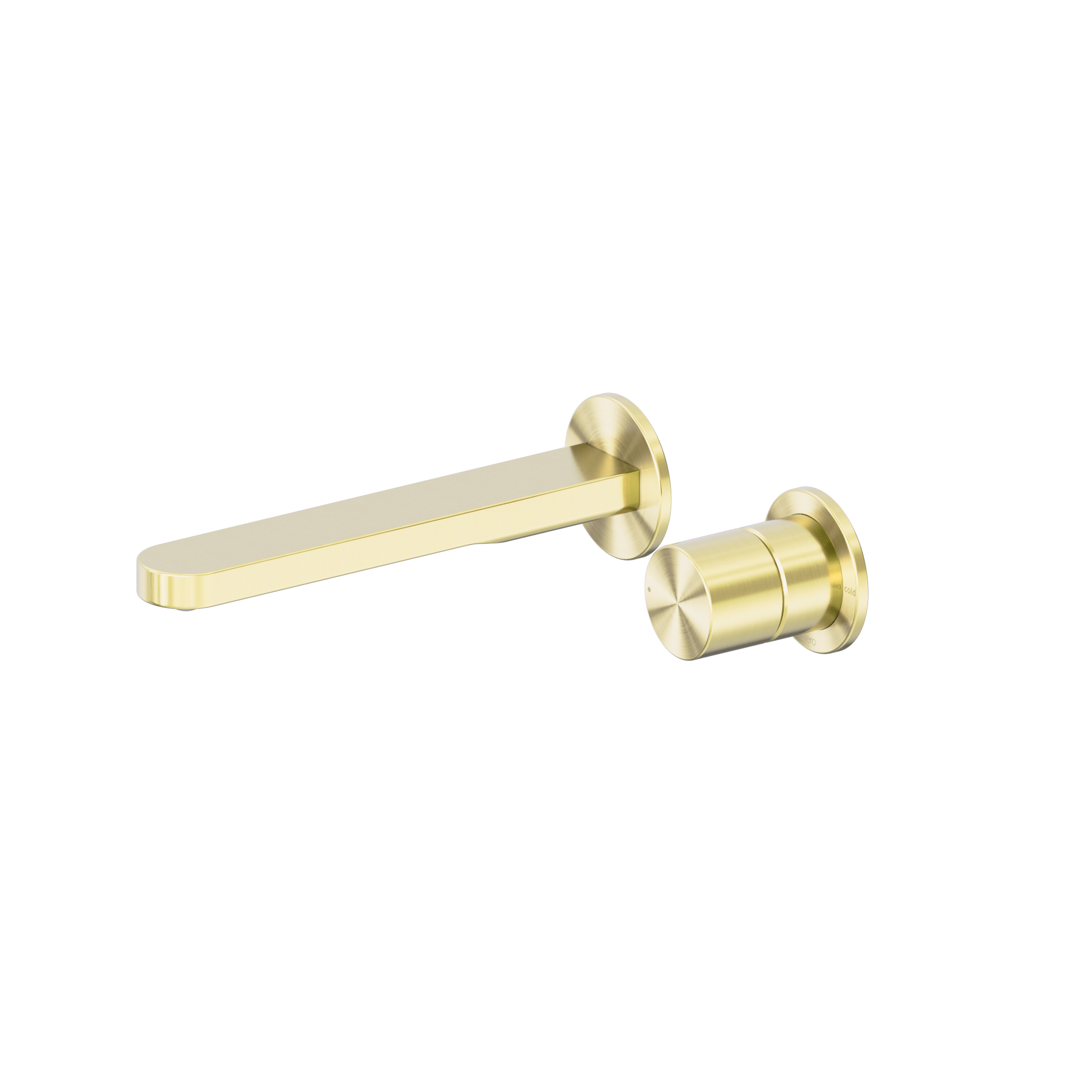 Pure SS316L Progressive Wall Basin/Bath Mixer Separate Back Plate Brushed Gold