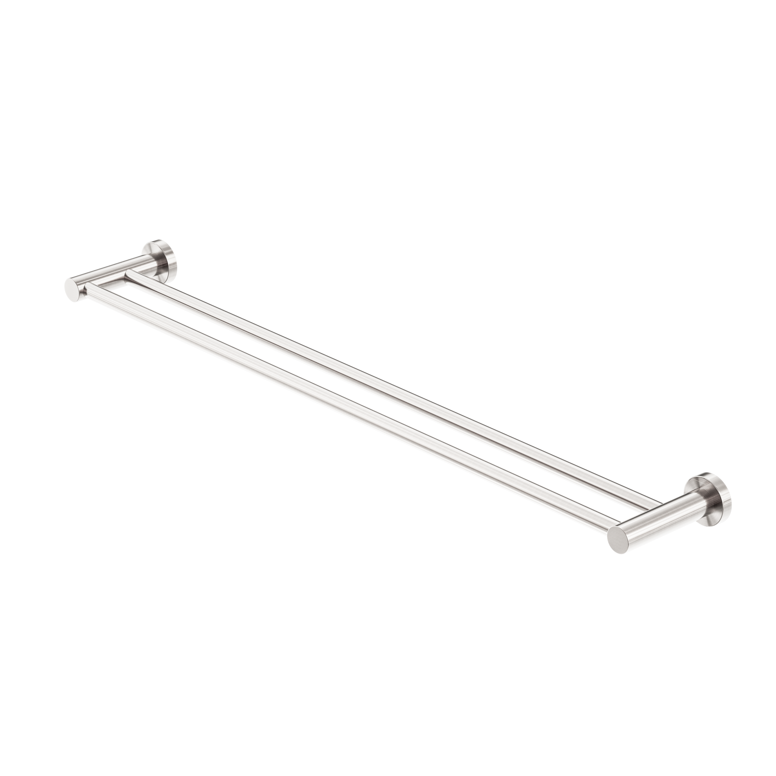 Mecca Double Towel Rail 800mm Brushed Nickel