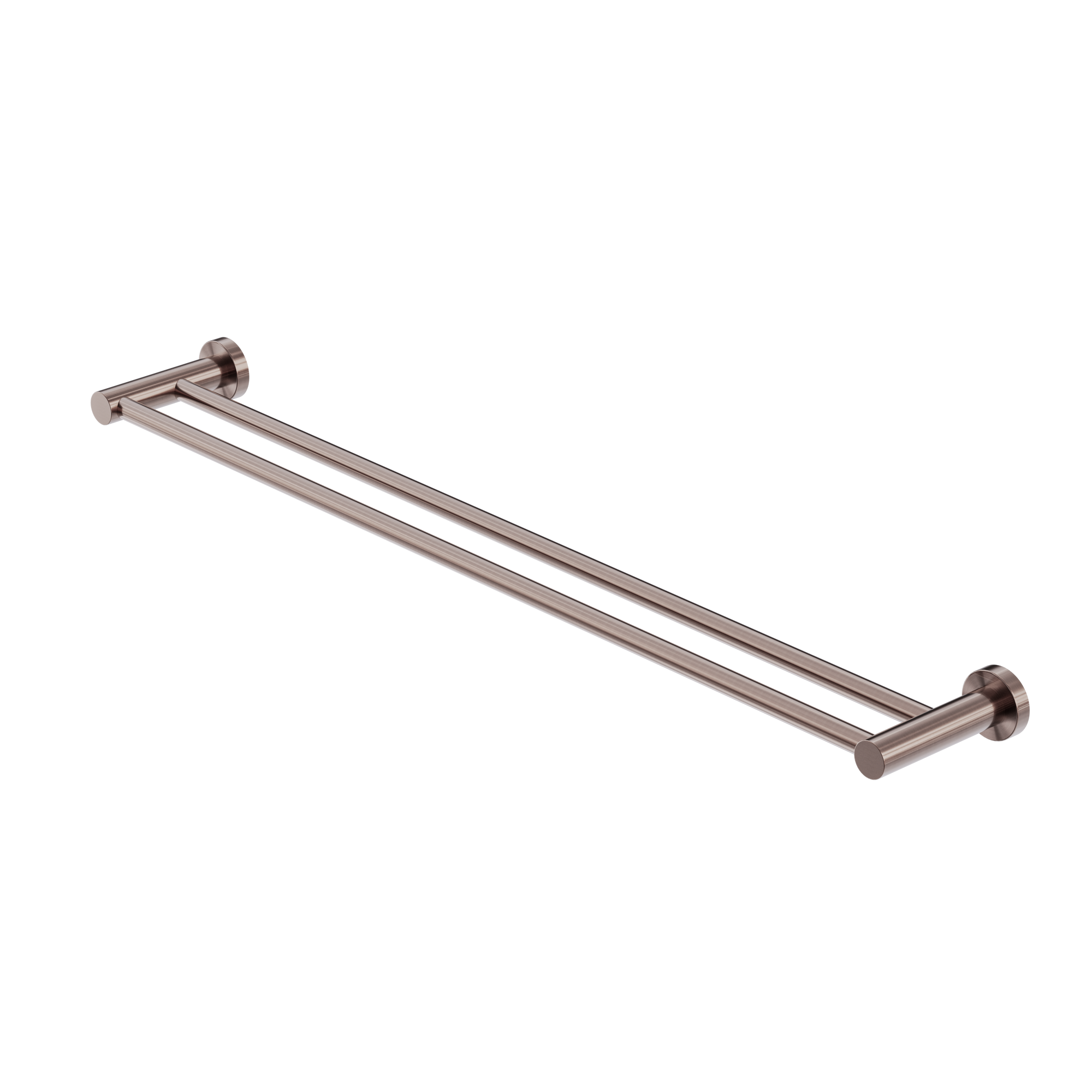 Mecca Double Towel Rail 800mm Brushed Bronze
