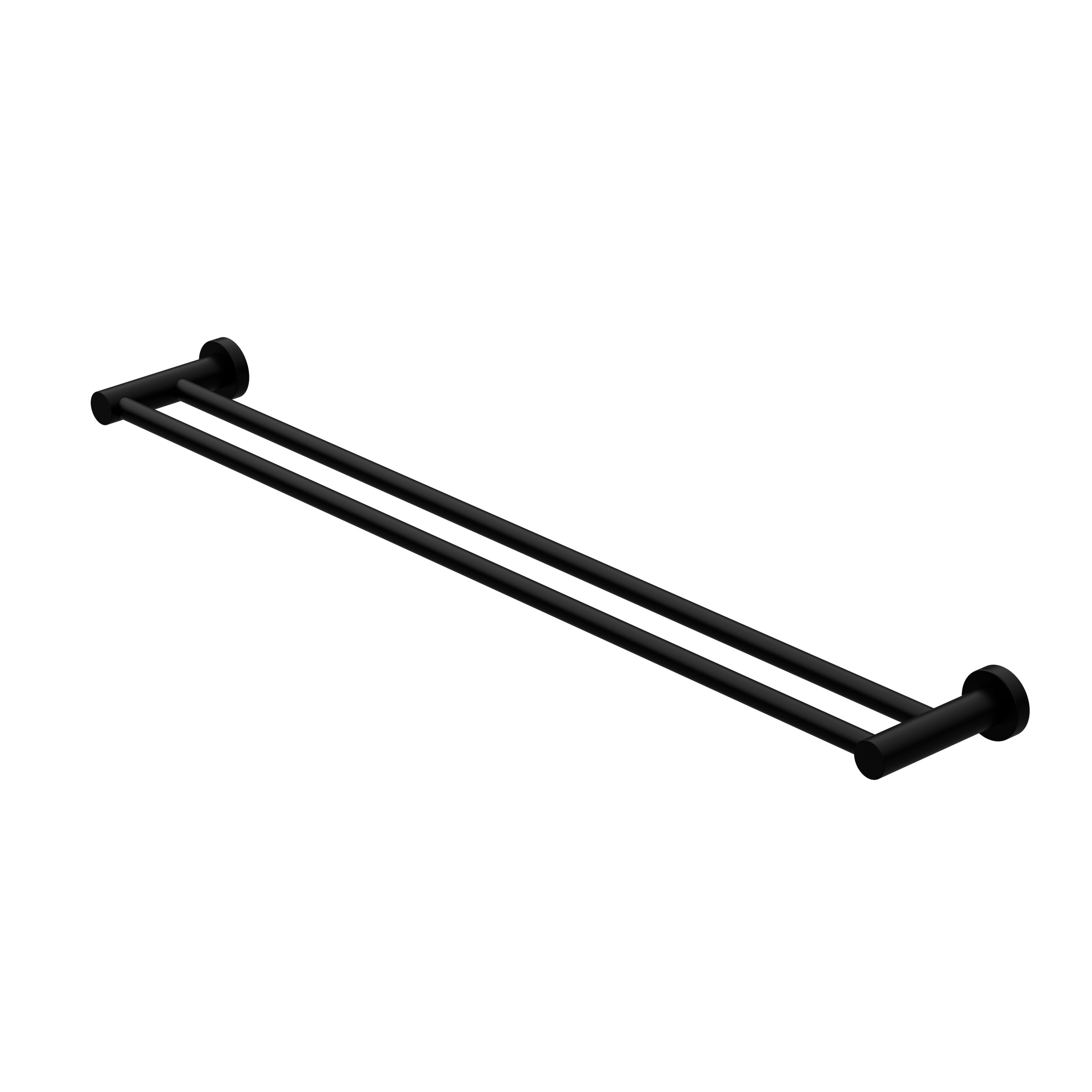 Mecca Double Towel Rail 800mm Matte Black