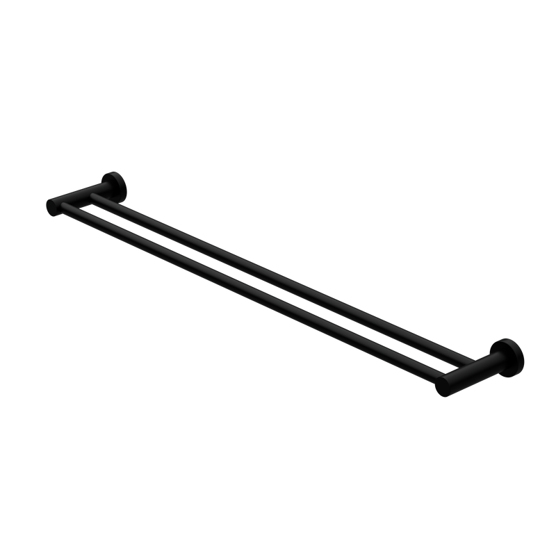Mecca Double Towel Rail 800mm Matte Black