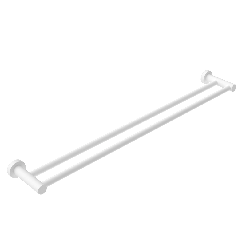 Mecca Double Towel Rail 800mm Matte White