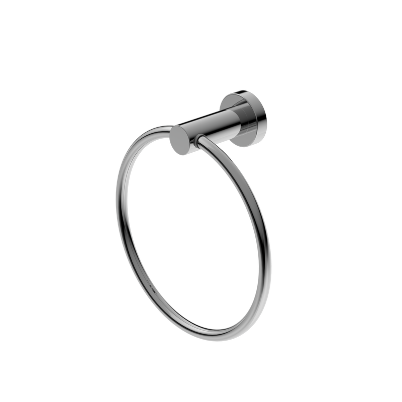 Mecca Hand Towel Ring Chrome