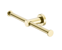 Mecca Double Toilet Roll Holder Brushed Gold