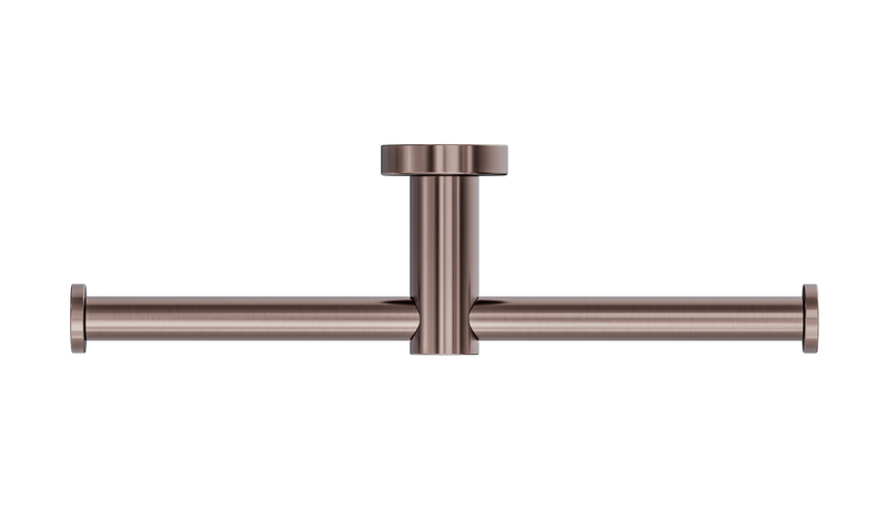 Mecca Double Toilet Roll Holder Brushed Bronze
