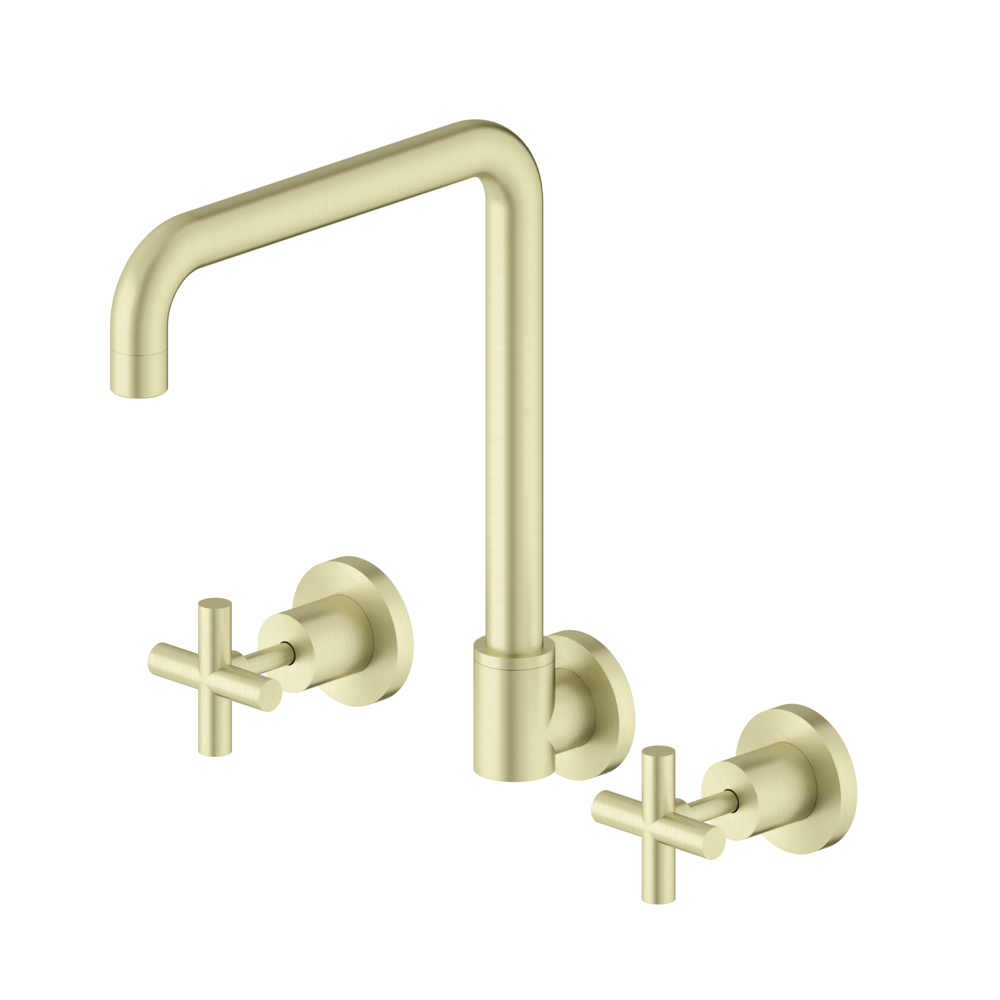 X Plus Wall Kitchen Set Swivel Spout Brushed Gold