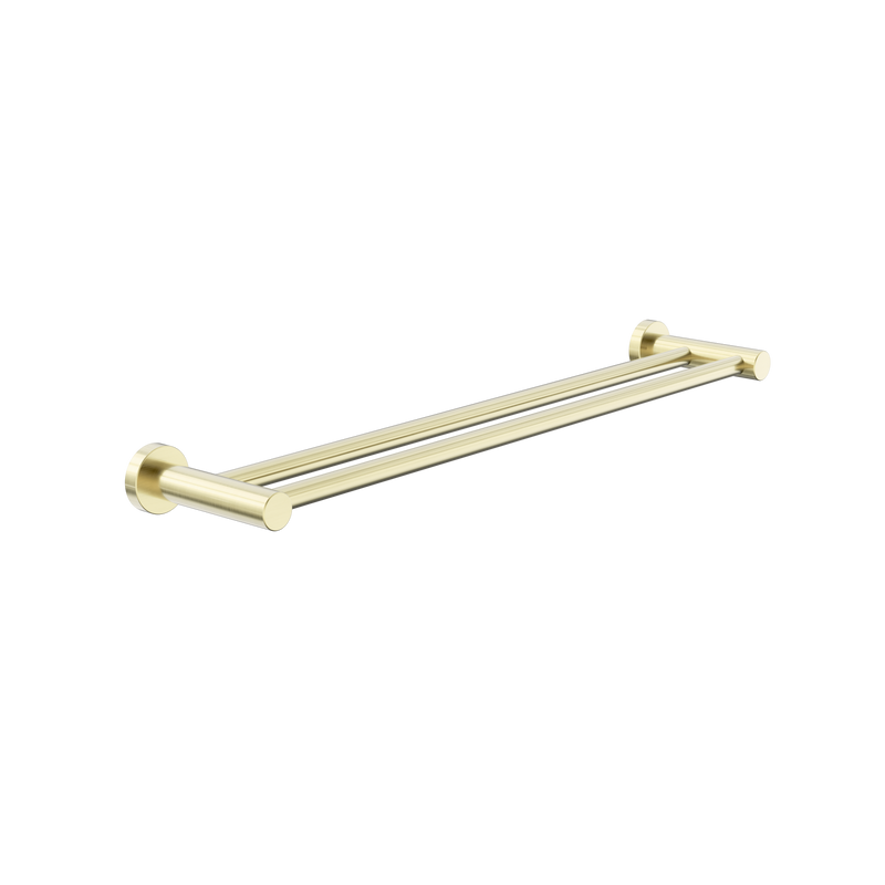 Dolce II Double Towel Rail 600mm Brushed Gold