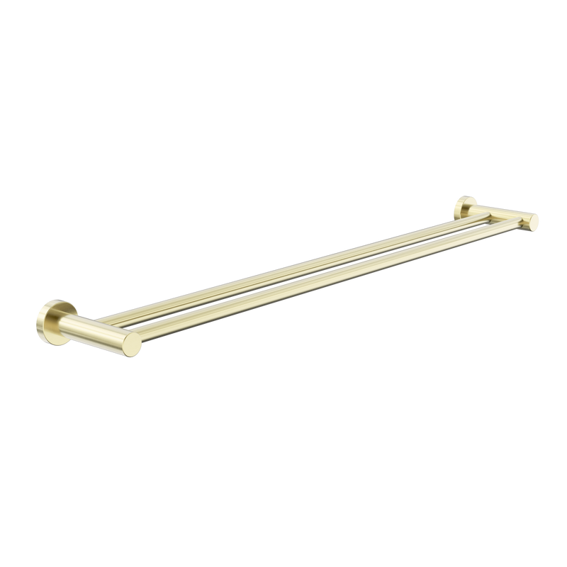 Dolce II Double Towel Rail 800mm Brushed Gold