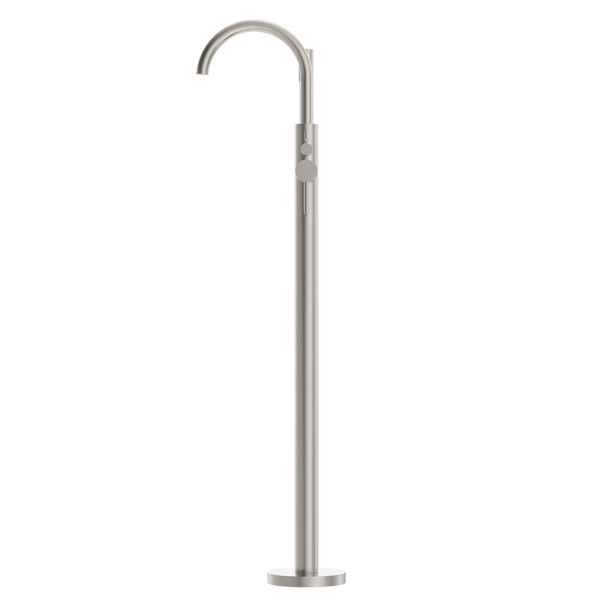 Mecca Round Freestanding Mixer With Hand Shower Brushed Nickel