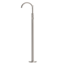 Mecca Round Freestanding Mixer With Hand Shower Brushed Nickel