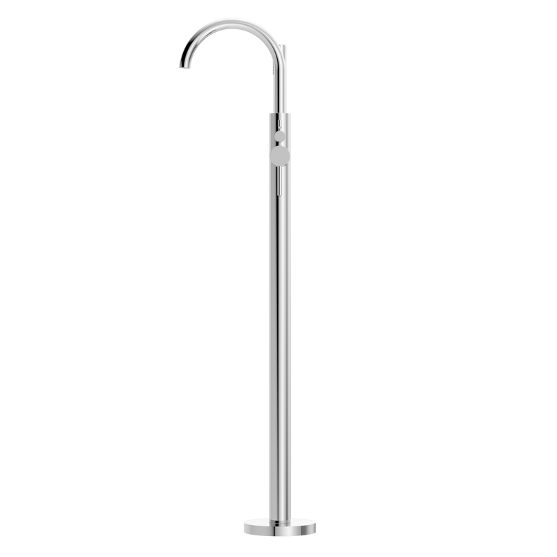 Mecca Round Freestanding Mixer With Hand Shower Chrome