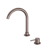 Mecca Hob Basin Mixer Round Swivel Spout Brushed Bronze