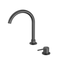 Mecca Hob Basin Mixer Round Swivel Spout Gun Metal