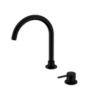 Mecca Hob Basin Mixer Round Swivel Spout Matte Black
