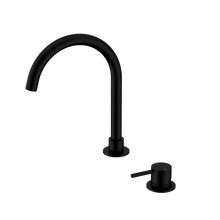Mecca Hob Basin Mixer Round Swivel Spout Matte Black