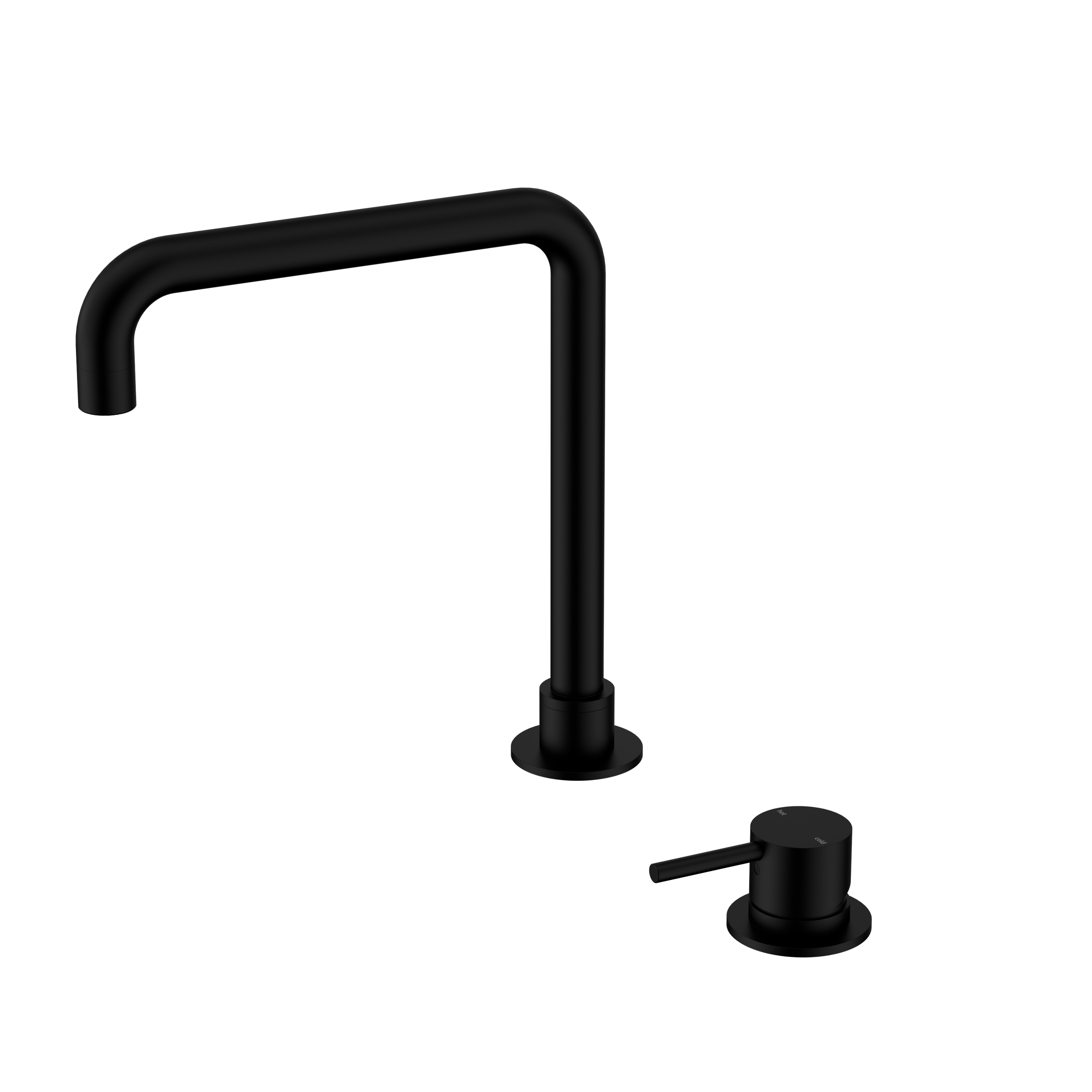 Mecca Hob Basin Mixer Square Swivel Spout Matte Black