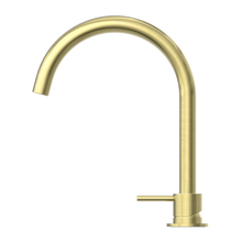 Mecca Hob Basin Mixer Round Swivel Spout Brushed Gold