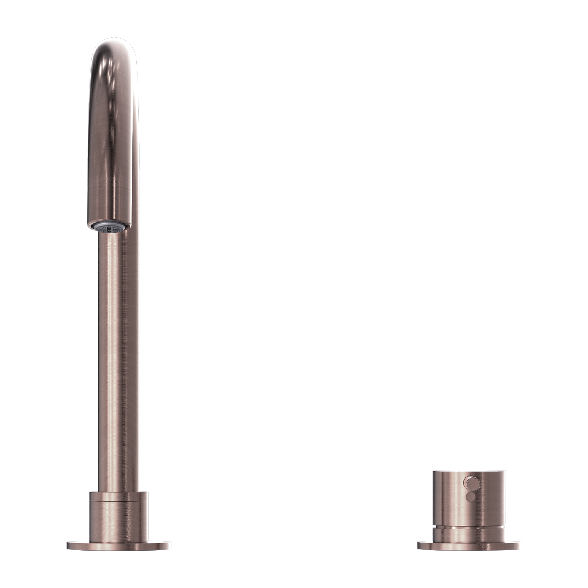 Mecca Hob Basin Mixer Round Swivel Spout Brushed Bronze