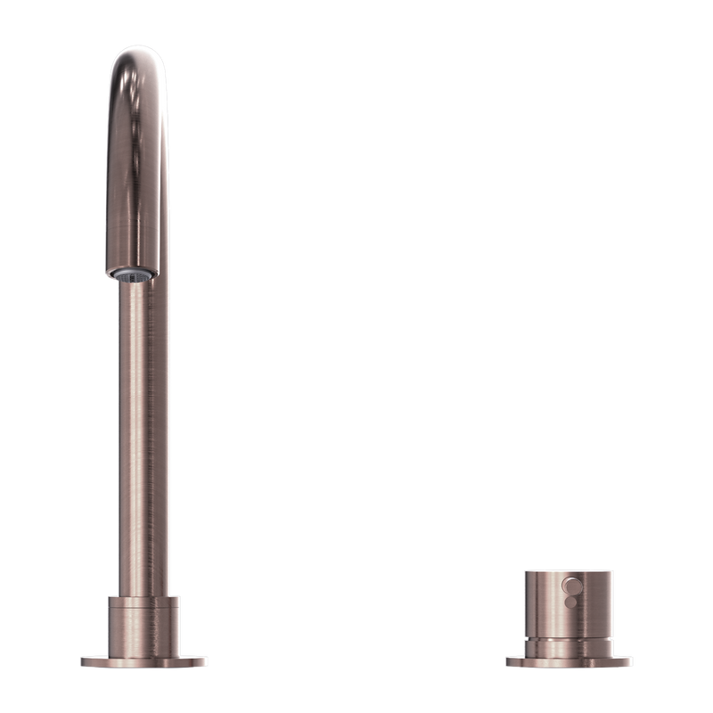 Mecca Hob Basin Mixer Round Swivel Spout Brushed Bronze