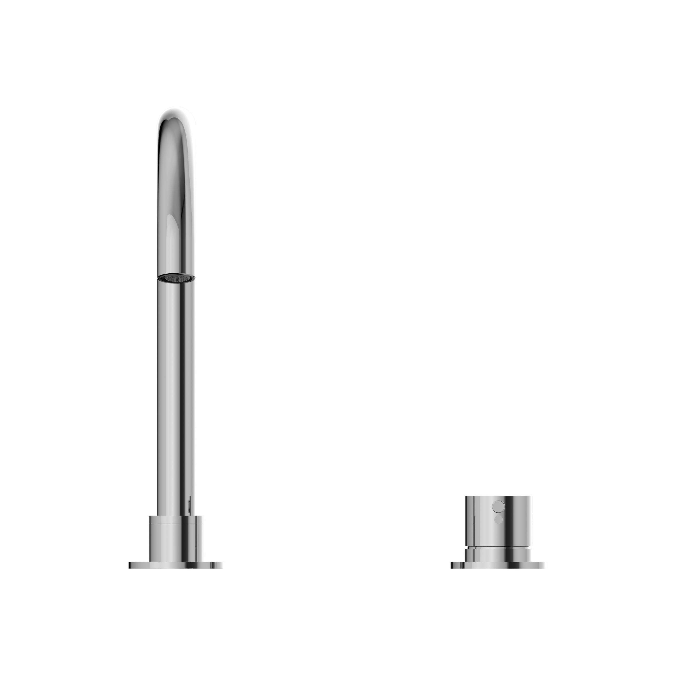 Mecca Hob Basin Mixer Round Swivel Spout Chrome