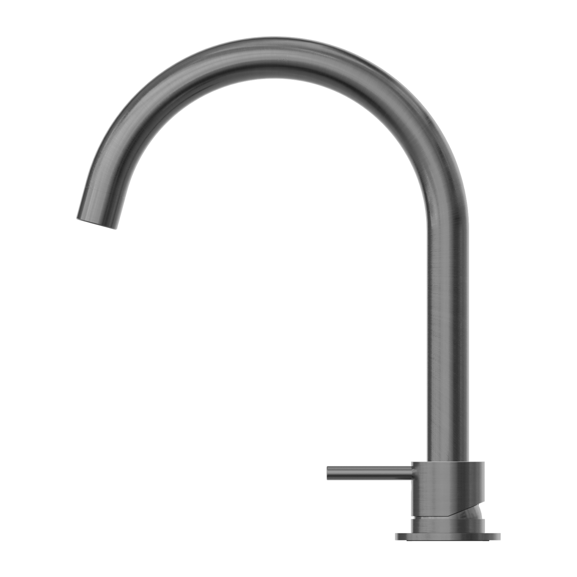 Mecca Hob Basin Mixer Round Swivel Spout Gun Metal