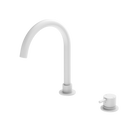 Mecca Hob Basin Mixer Round Swivel Spout Matte White