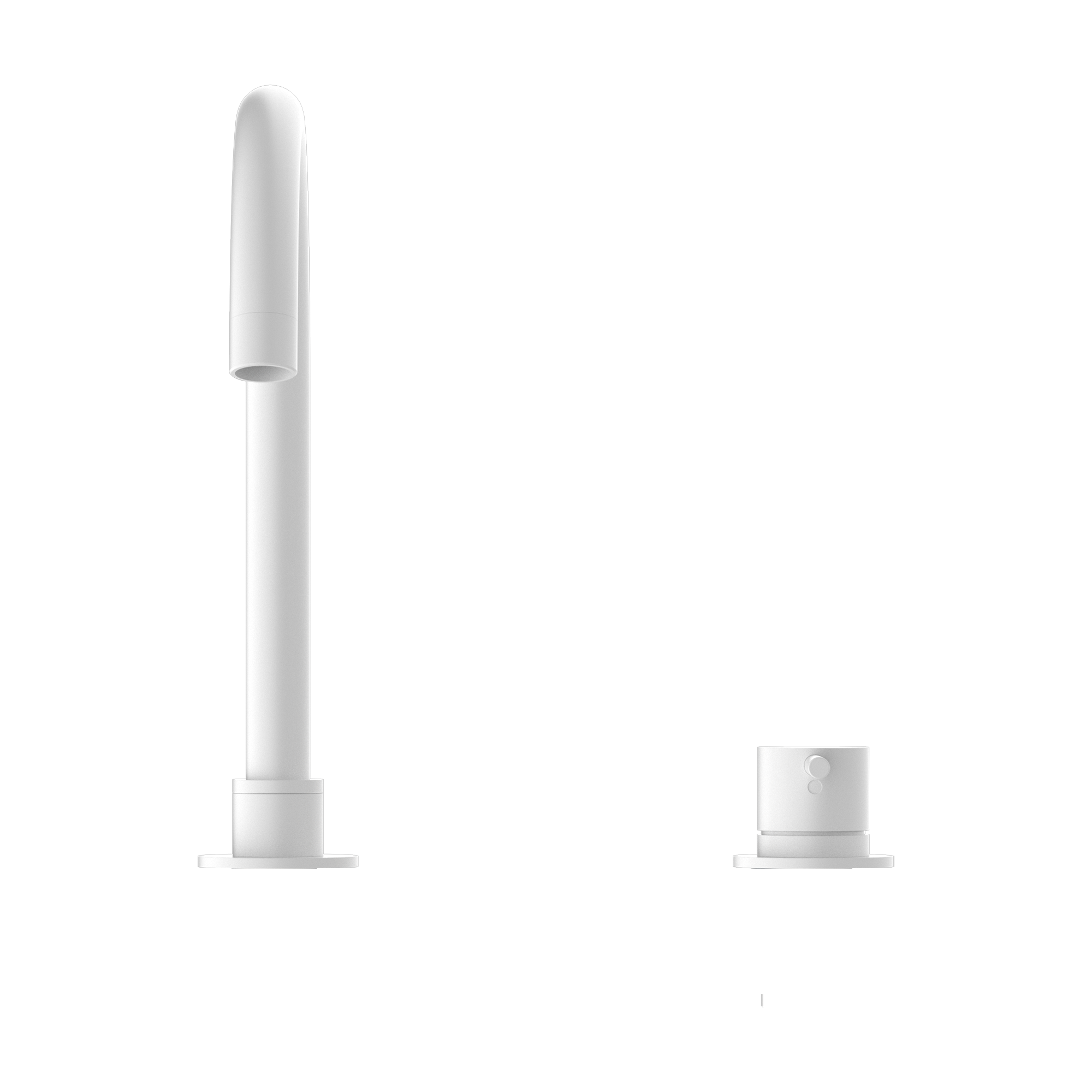 Mecca Hob Basin Mixer Round Swivel Spout Matte White