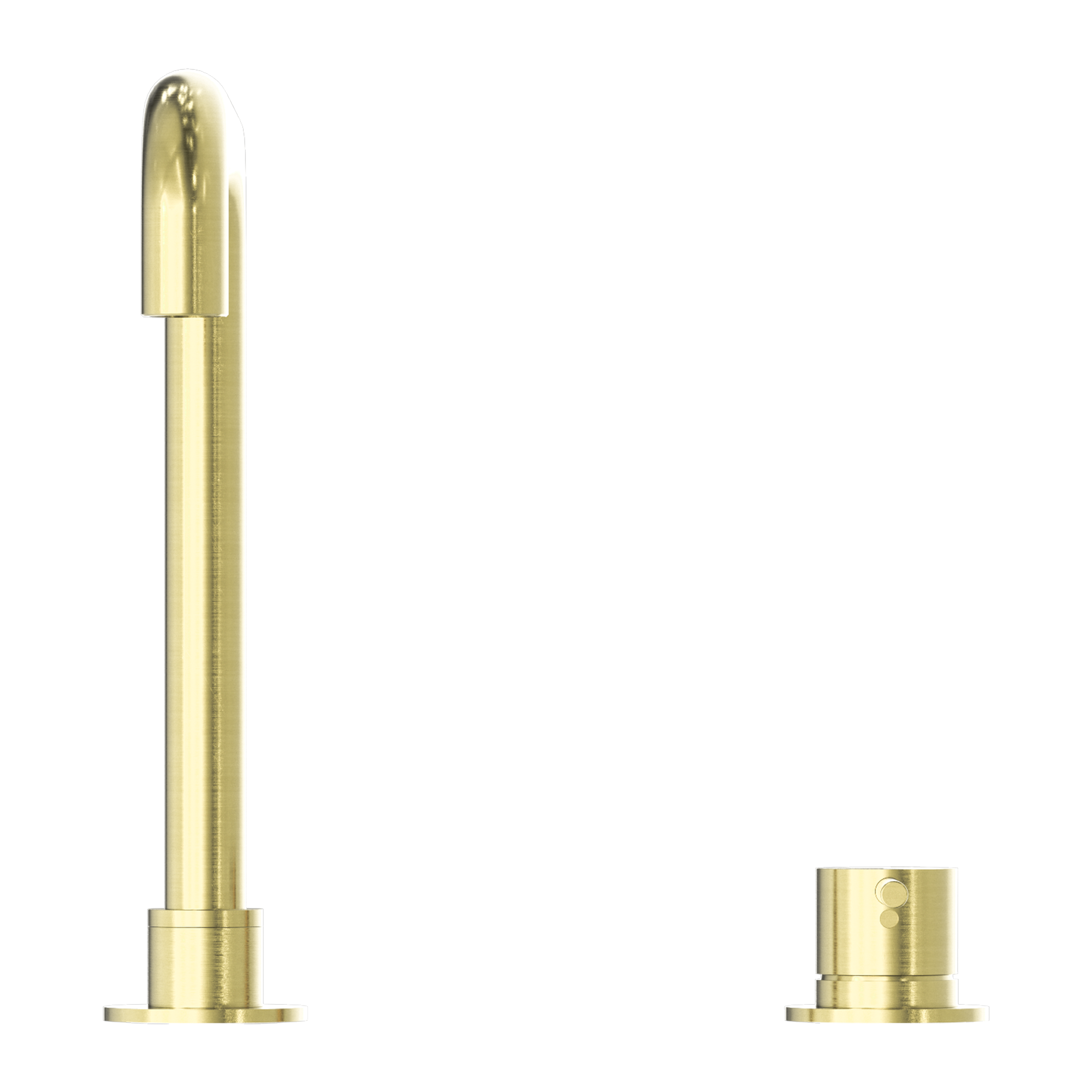 Mecca Hob Basin Mixer Square Swivel Spout Brushed Gold