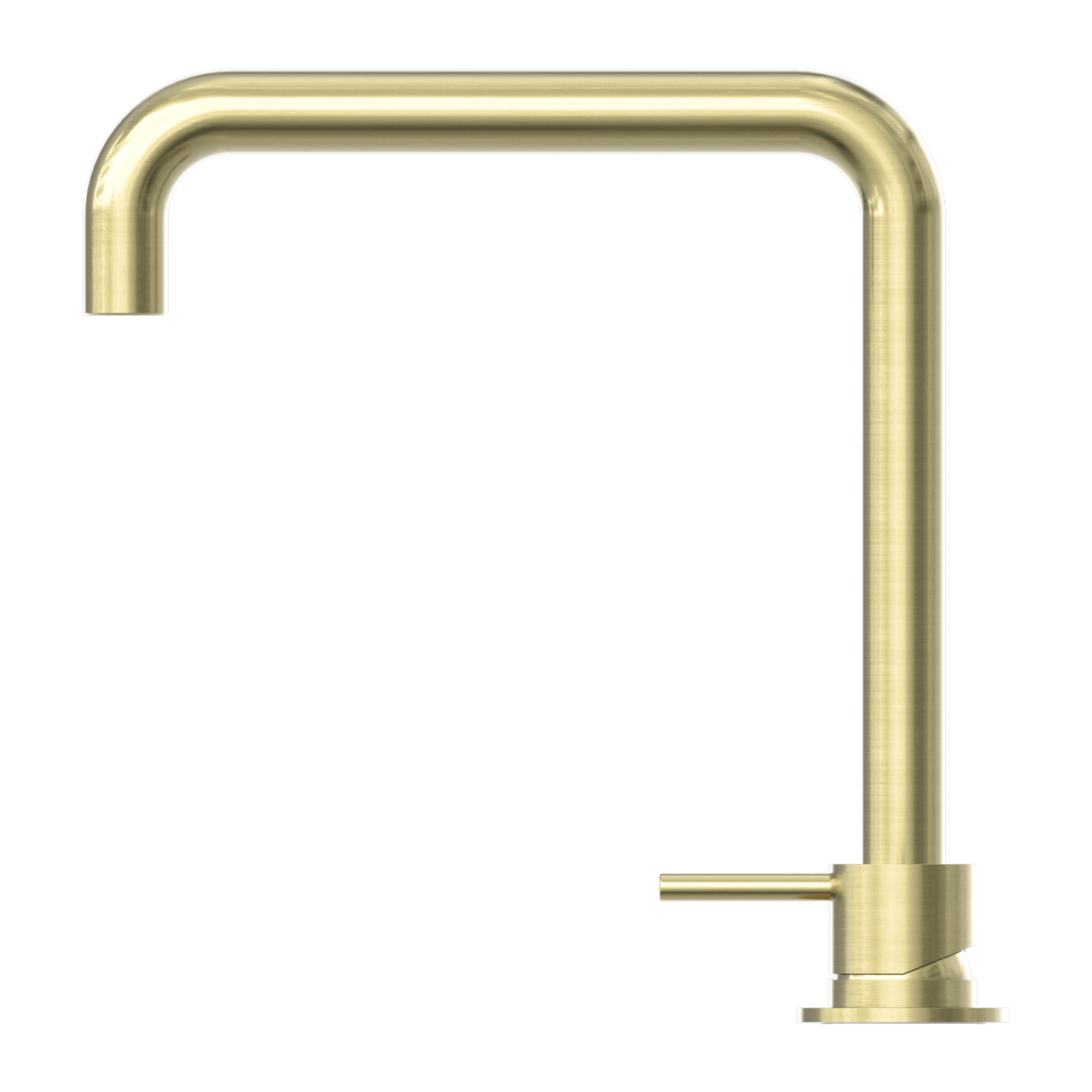 Mecca Hob Basin Mixer Square Swivel Spout Brushed Gold