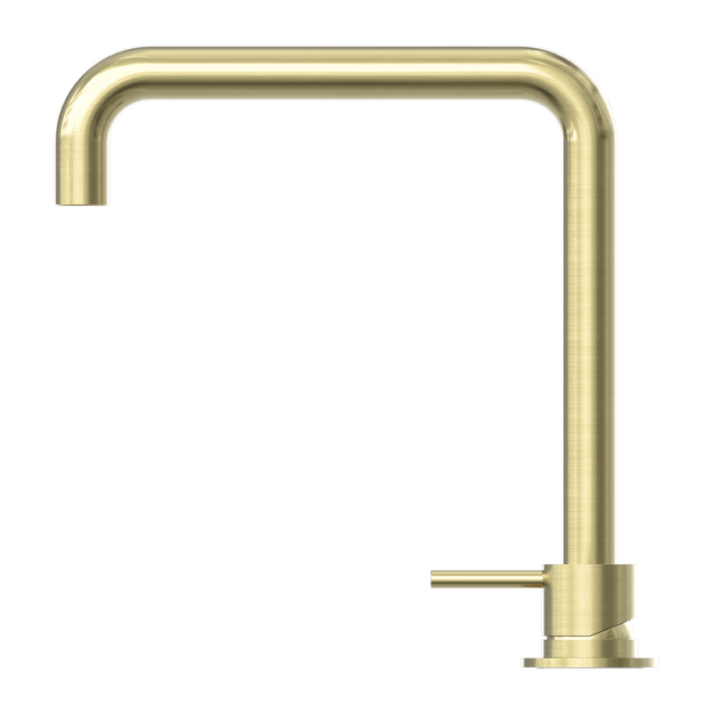Mecca Hob Basin Mixer Square Swivel Spout Brushed Gold
