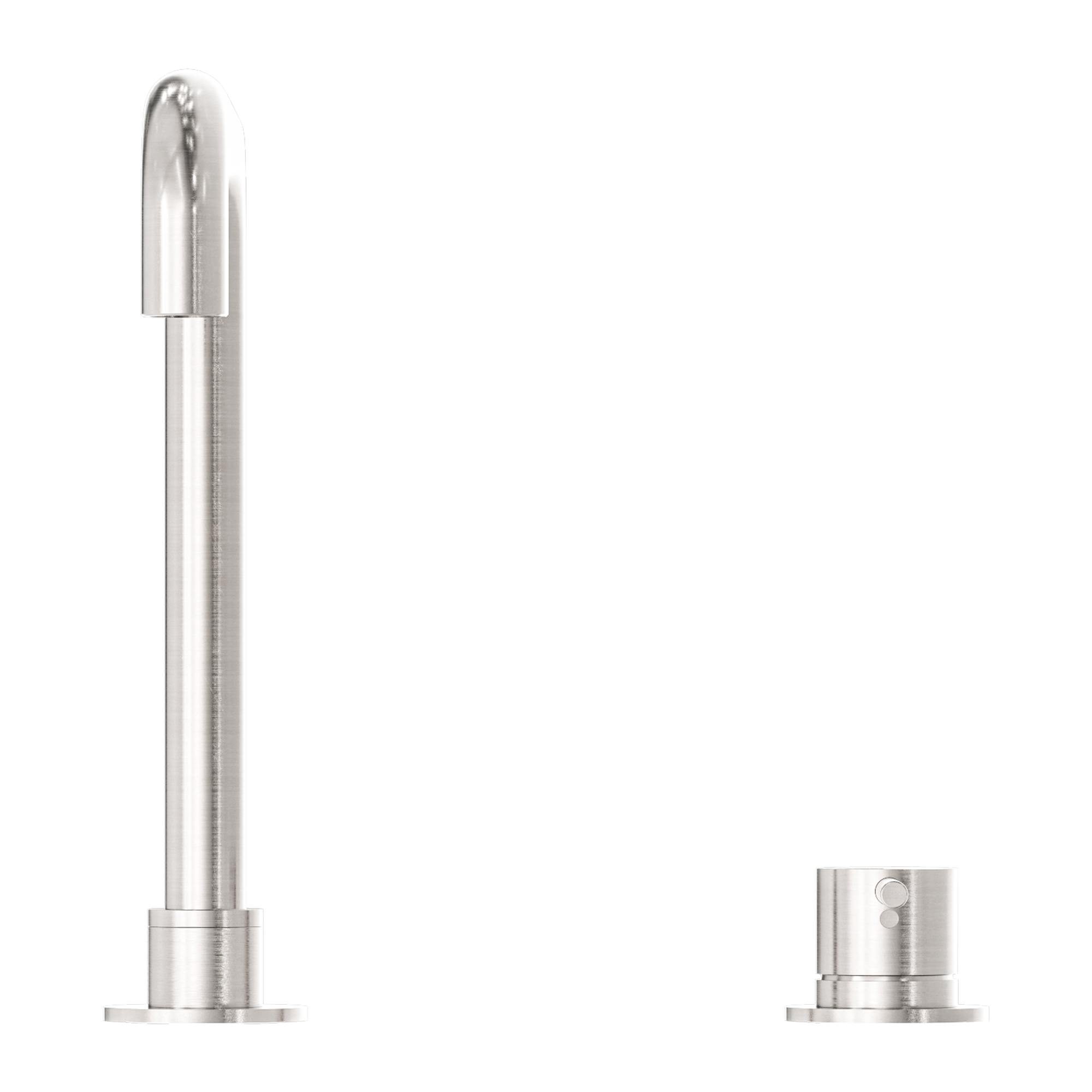 Mecca Hob Basin Mixer Square Swivel Spout Brushed Nickel