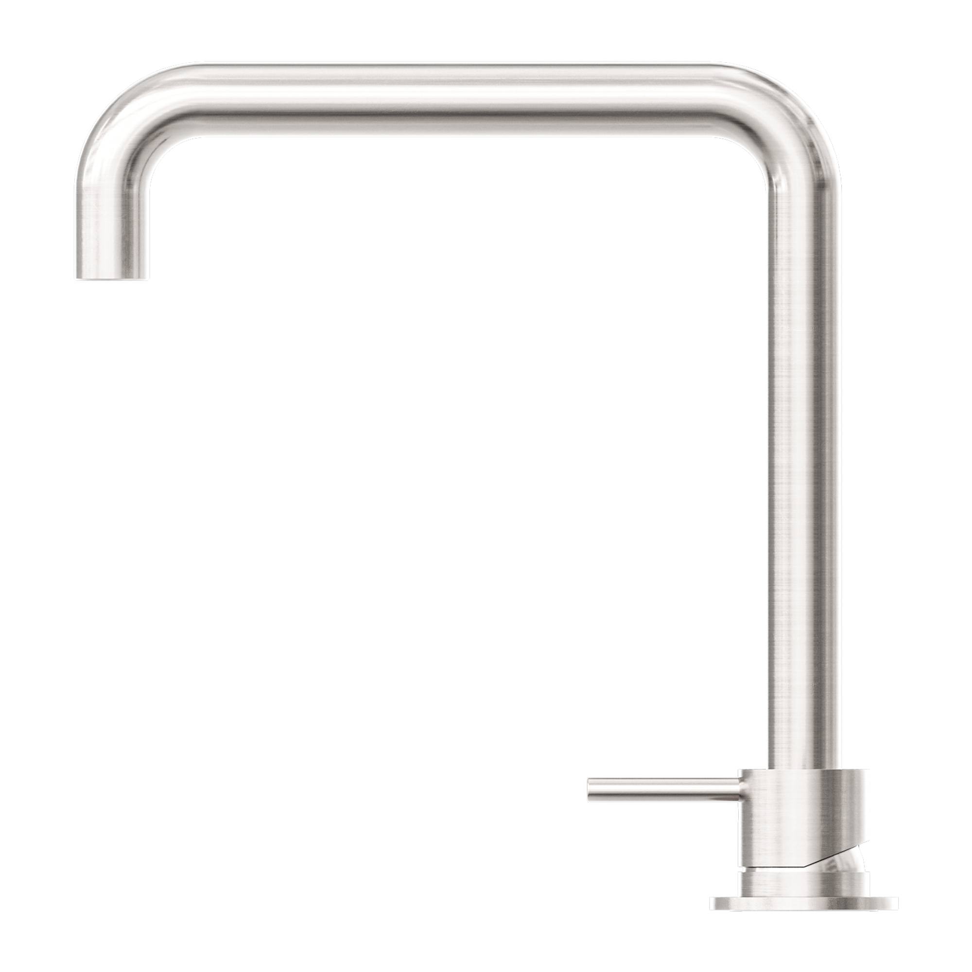 Mecca Hob Basin Mixer Square Swivel Spout Brushed Nickel