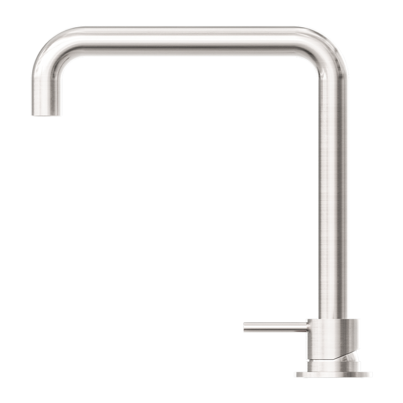 Mecca Hob Basin Mixer Square Swivel Spout Brushed Nickel