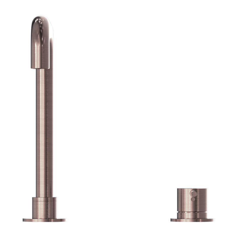 Mecca Hob Basin Mixer Square Swivel Spout Brushed Bronze