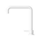 Mecca Hob Basin Mixer Square Swivel Spout Matte White