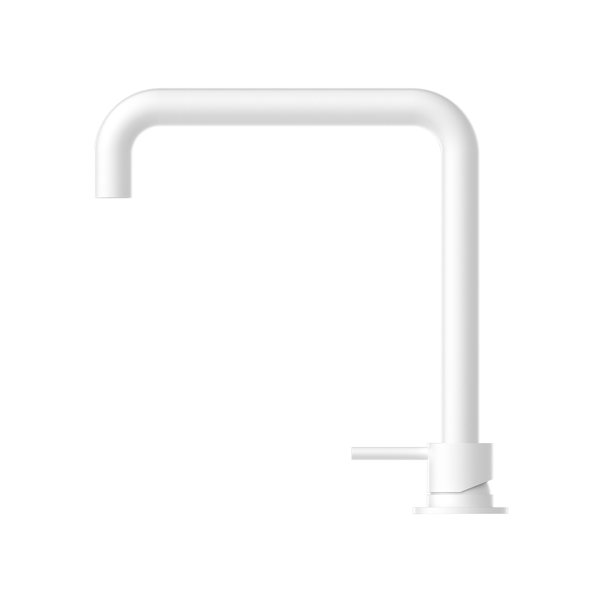 Mecca Hob Basin Mixer Square Swivel Spout Matte White