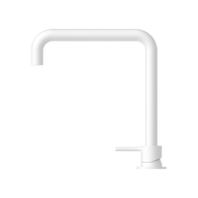 Mecca Hob Basin Mixer Square Swivel Spout Matte White