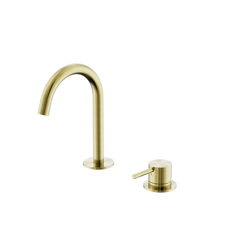 Mecca Hob Baisn Mixer Set Arc Spout Brushed Gold