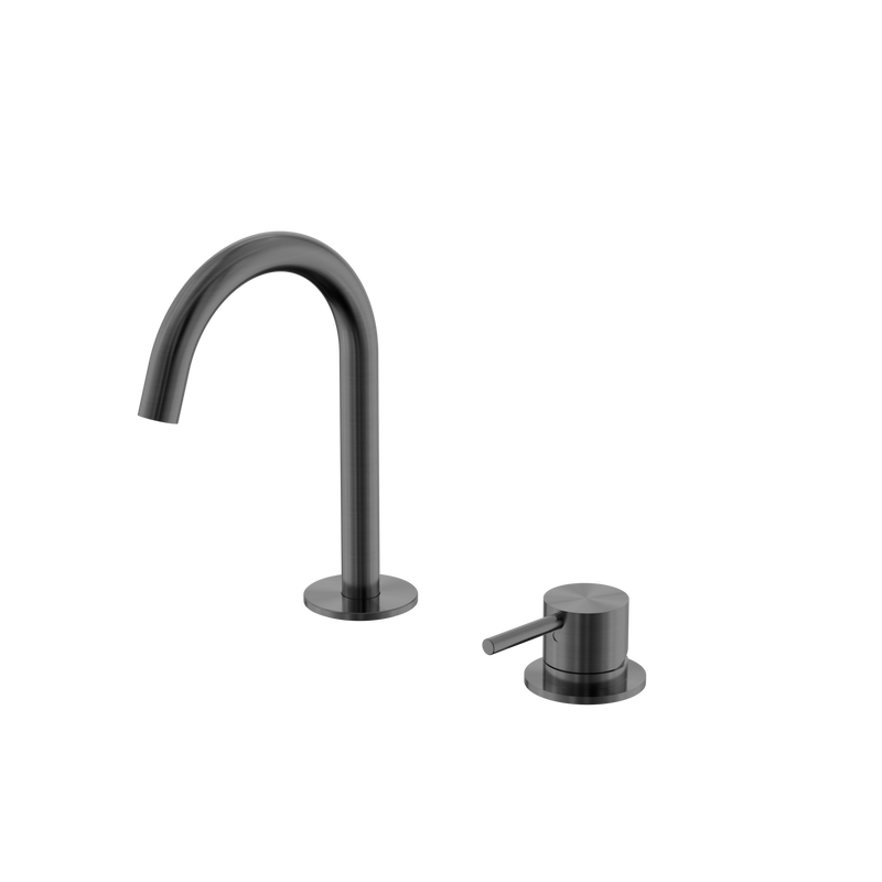 Mecca Hob Baisn Mixer Set Arc Spout Gun Metal