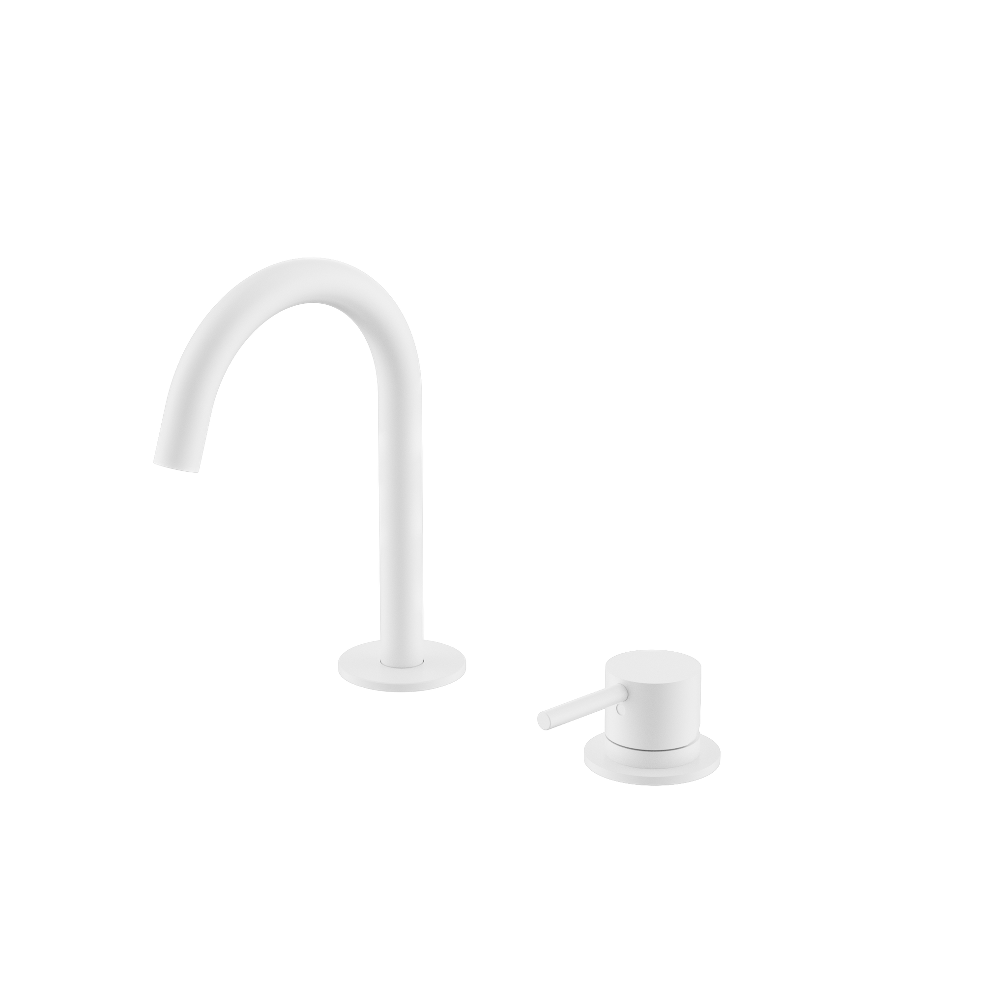 Mecca Hob Baisn Mixer Set Arc Spout Matte White