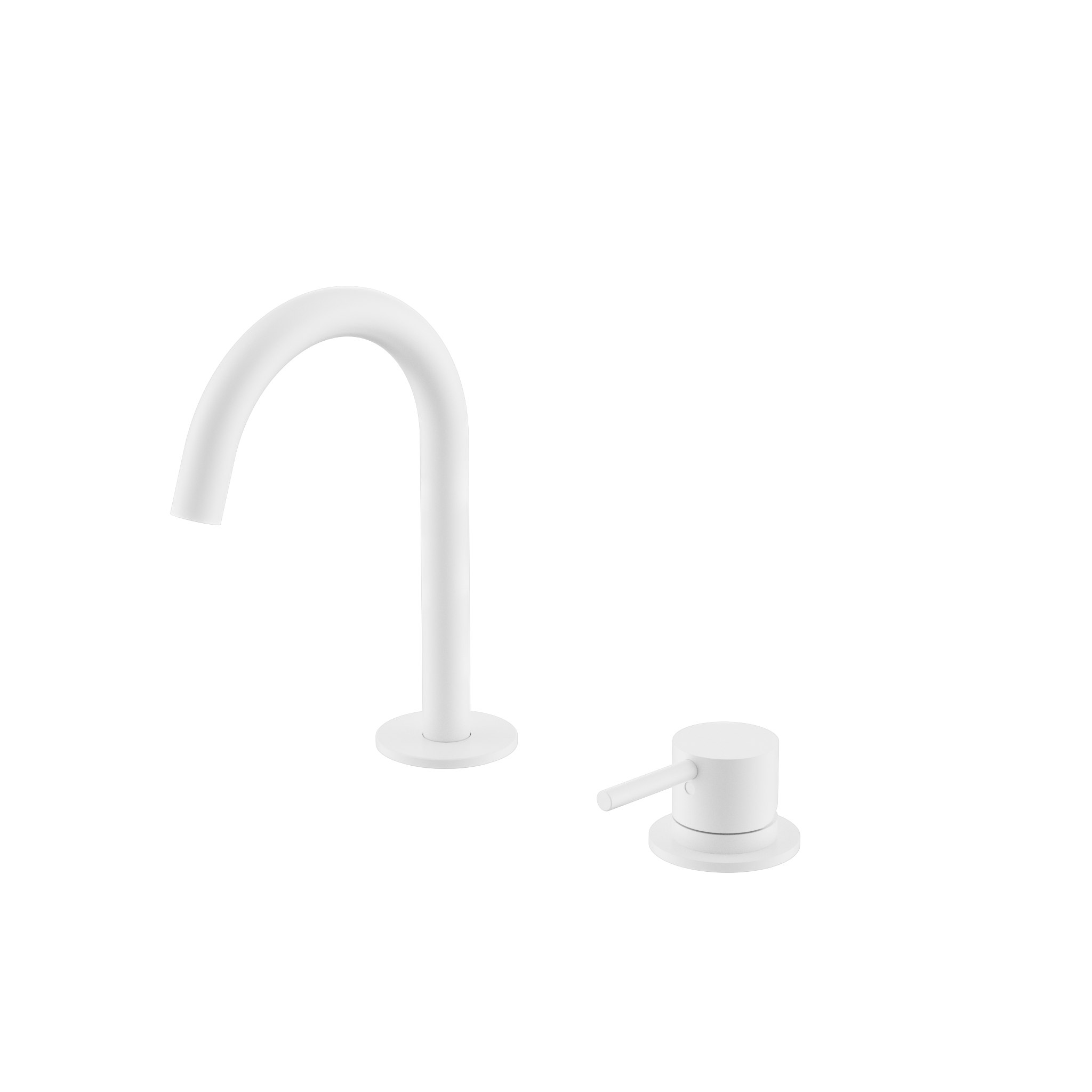Mecca Hob Baisn Mixer Set Arc Spout Matte White