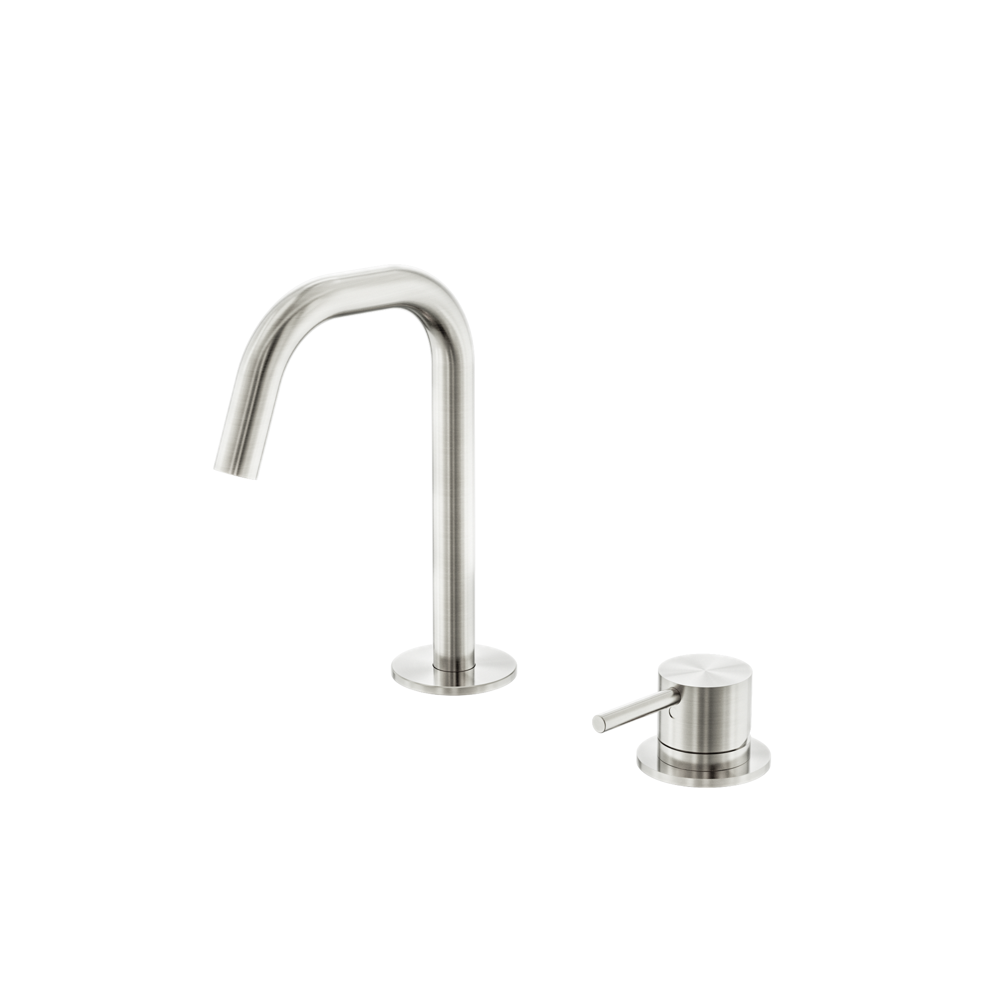 Mecca Hob Baisn Mixer Set Edge Spout Brushed Nickel
