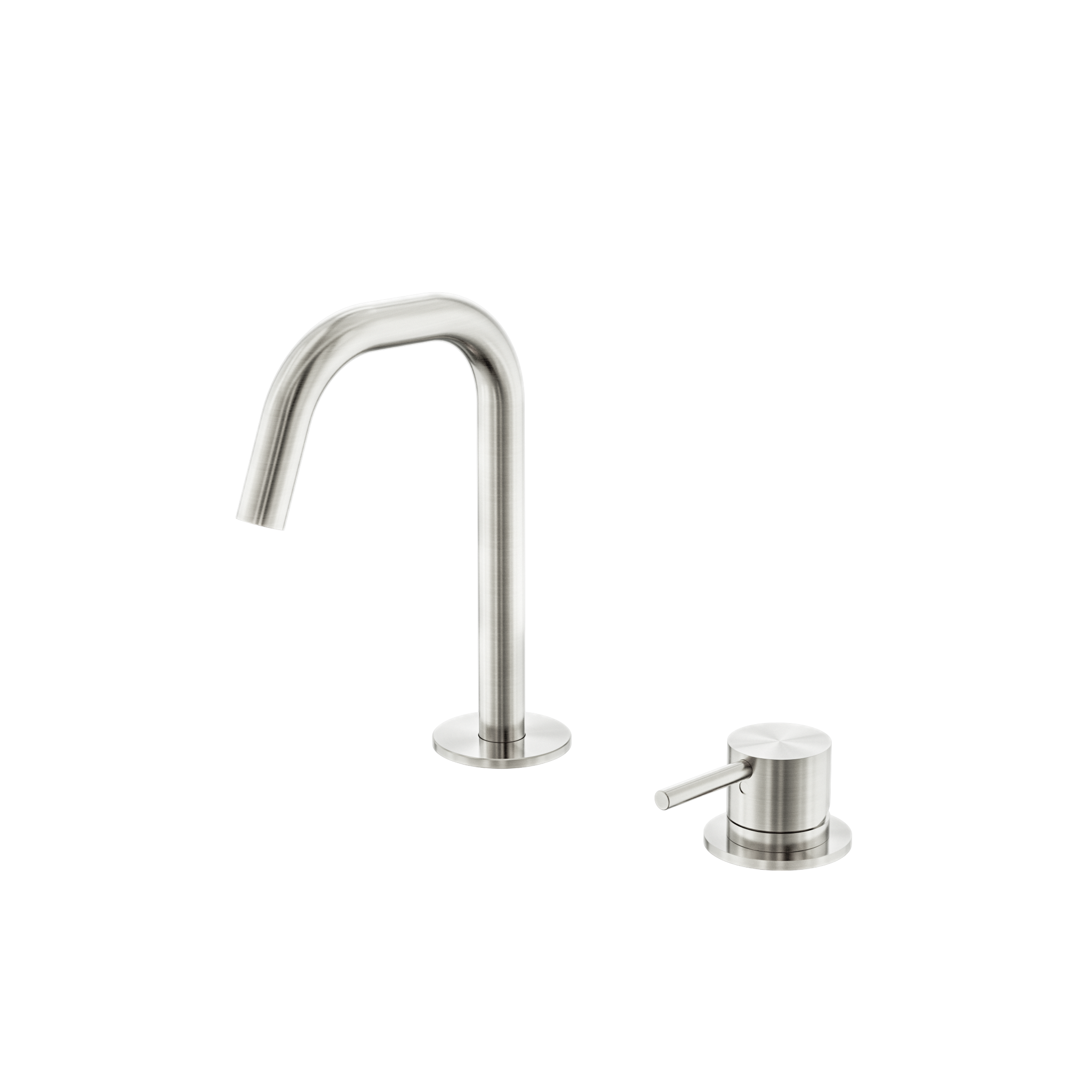 Mecca Hob Baisn Mixer Set Edge Spout Brushed Nickel