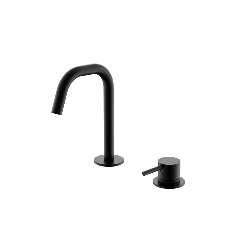 Mecca Hob Baisn Mixer Set Edge Spout Matte Black