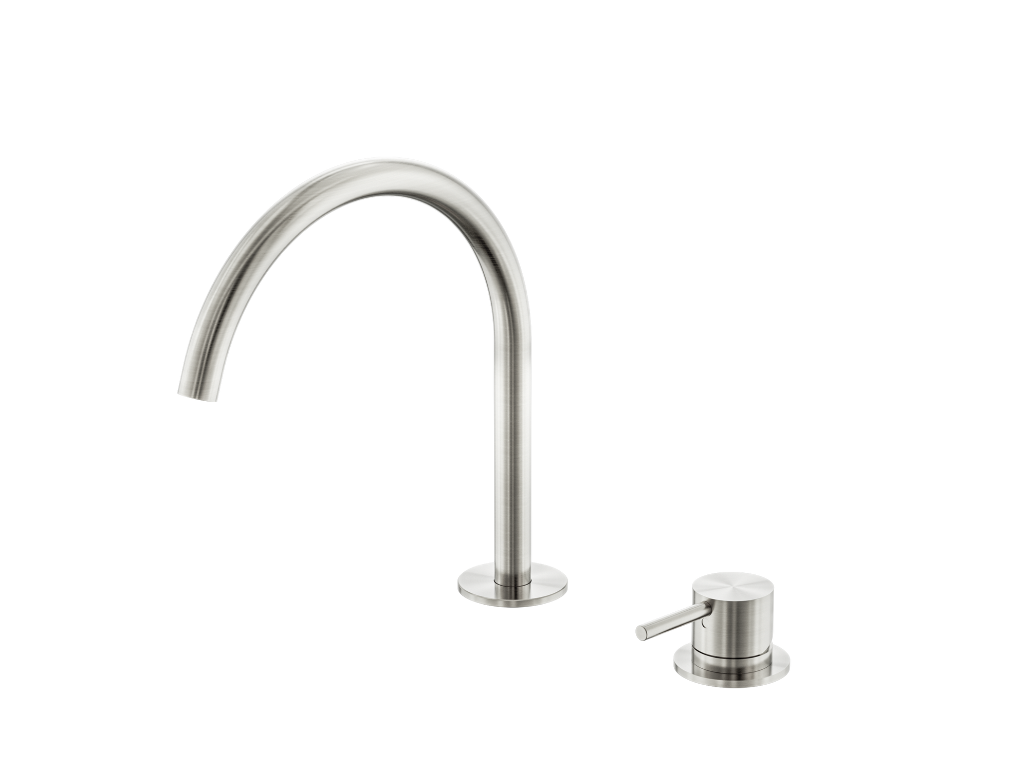 Mecca Hob Bath/Kitchen Mixer Set Arc Spout Brushed Nickel