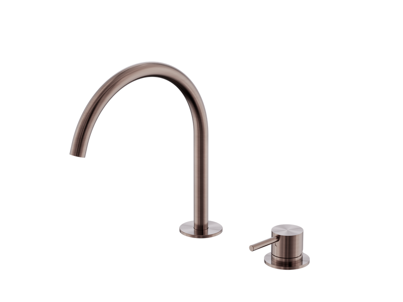 Mecca Hob Bath/Kitchen Mixer Set Arc Spout Brushed Bronze
