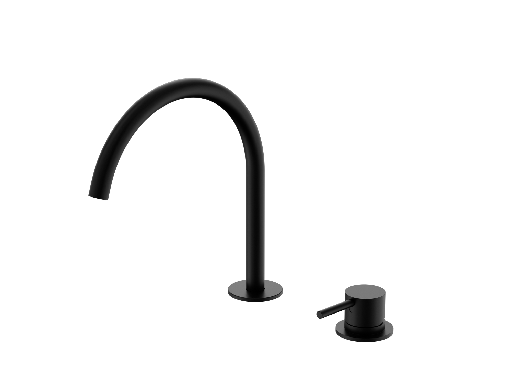 Mecca Hob Bath/Kitchen Mixer Set Arc Spout Matte Black